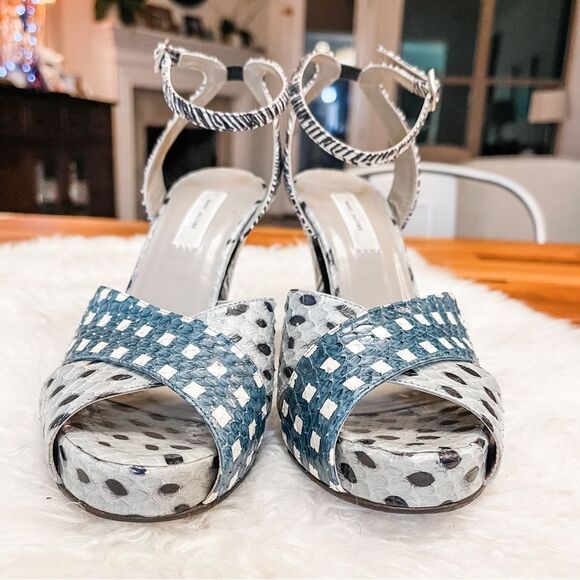 🍋 Marc Jacobs • Women’s Elap Sandals Python Printed w/Ankle Strap Size 36.5 - Picture 4 of 11